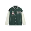 Li Ning Bad Five American Vintage Print Letter Baseball Jacket Men Jacket Dark-Green AJDT773-1