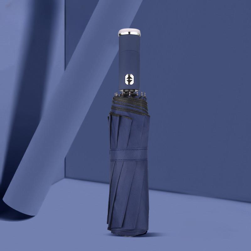 TENTAGON Automatic Umbrella With LED Flashlight Three Folding UV Umbrella For Rain and Sun 10 Ribs Windproof Portable Parasol