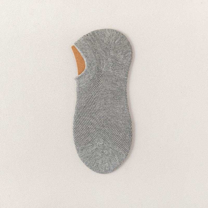 Men's Summer Thin Pure Color Sweat Absorbing Deodorizing Antibacterial Shallow Mouth Invisible Short Boat Socks