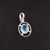 Natural Sky Blue Topaz Gemstone 925 Sterling Silver Jewelry Handcrafted Pendant PP-6-6