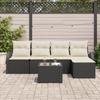 Ensemble de Canapé de Jardin de 5 Pièces avec Coussins en Poly Rattan Marron, Canapé de Jardin 2 Places avec Rangement 3354676