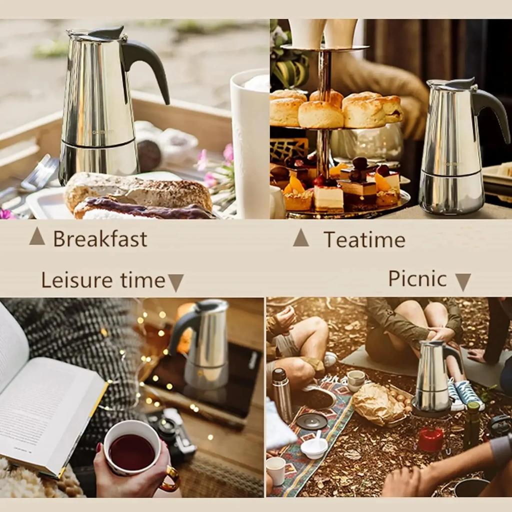 12/9/2Cup Moka Pot Caffe Machine Espresso Cups Coffee Makers Latte Percolator Stove Top Moka Coffee Maker Italian Coffee Machine