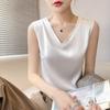 Summer Women's Vest Silk Slim V-neck Wide Shoulder Short Inner Sleeveless Tops