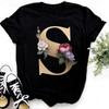 Summer Women's Fashionable Simple Floral Letter Printed Pure Cotton Short Sleeved Women's T-Shirts Women’s