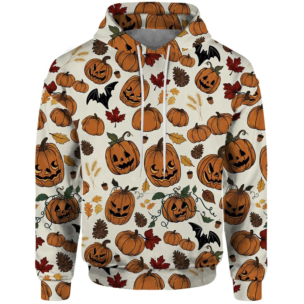 Halloween Skeleton Sweatshirts for Men Aethic Ghost Pumpkin Anime Sweatshirt 2024 New 3D Printed Sweatshirt Hoody Men's Hoodies