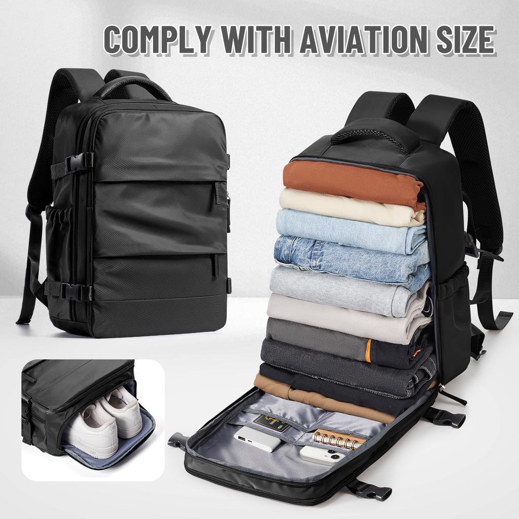 Cabin Backpack 40X30X20 Airplane Travel Backpack Women Men Backpack, Laptop Bag Bookbag Waterproof Shoe Compartment Backpack