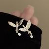 Korean Version of Zircon-inlaid Bird Stud Earrings for Women's Niche Design, Simple Earrings, Light Luxury and Cold Wind Temperament Earrings