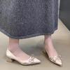 Spring Temperament Satin Pointed Single Shoes Women's Versatile New Sweet Bow Light Mouth Shoes