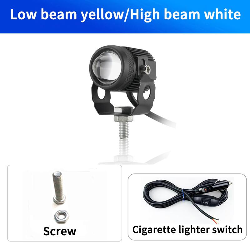 Automobile LED Spotlight Dual Color LED Lens 60W High/Low Beam Headlight Running Light Auxiliary Car Fog Light 12-24V