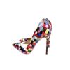 Fashionable New Fashion Women's Shoes Plaid Side Hollow High Heels 12CM 10cm 8cm Pointed Thin Heel Shallow Mouth Single Shoe Fa