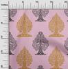 oneOone Cotton Flex Blush Pink Fabric Floral & Flying Swan Block Craft Projects Decor Fabric Printed By The Yard 40 Inch