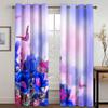 Blue Curtains for Living Room Luxury Butterfly Blackout Window Curtain for Bedroom Semi-Shading 2 Pieces Set Room Cortina Custom