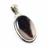 Natural Montana Agate Gemstone 925 Sterling Silver Two Tone Pendant 1.4'' K2p18