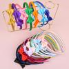 6pcs Cute Headbands for Girls 2.5inch Satin Hair Bows Headband Plastic Satin Hairbands Kids Children Hair Accessories