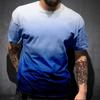Summer Gradient 3D Printing Tees Man Digital Print Short Sleeve T-shirt for Men Plus Size