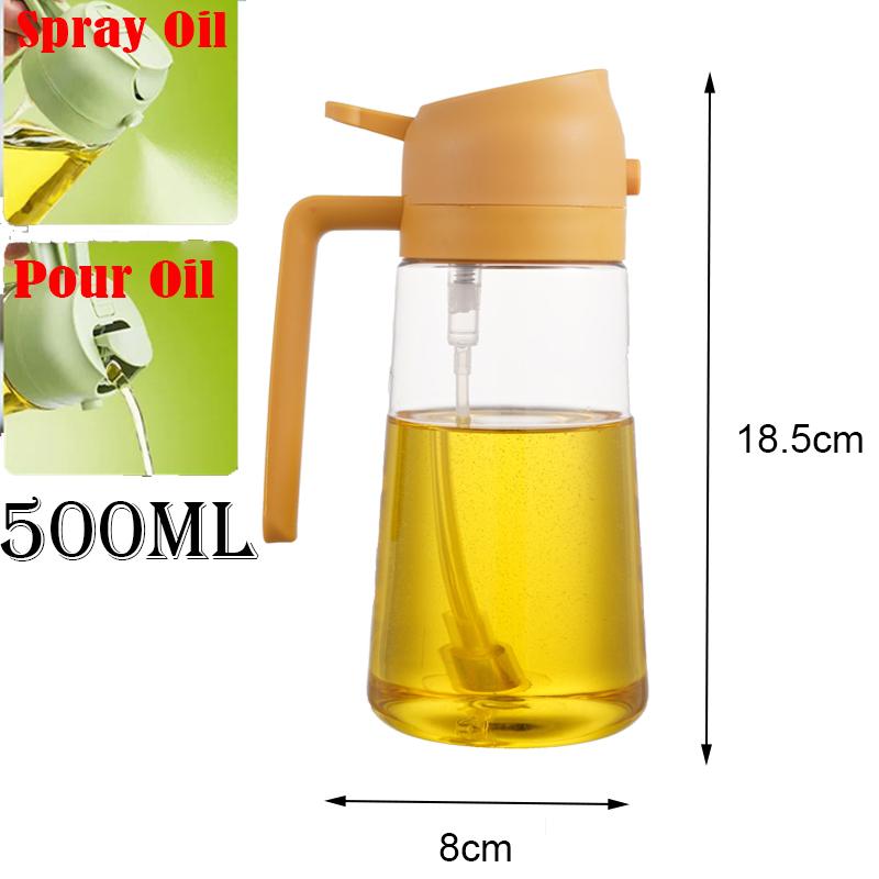 2-in-1 Sprayer Pourer Oil Empty Bottle Plastic Oil Container Dispenser Vaporizer for Kitchen Barbecue Camping Cooking Utensils
