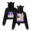 Fashionable Short Cat Ear Hoodie Sweatshirt KPop Demon Hunters Hunter Witch Group Surrounding Thick Winter Polyester Women's Clothes