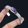 Sterling Silver Pear Natural Charoite Birthday Elegant Ethnic New Bangle Jewelry