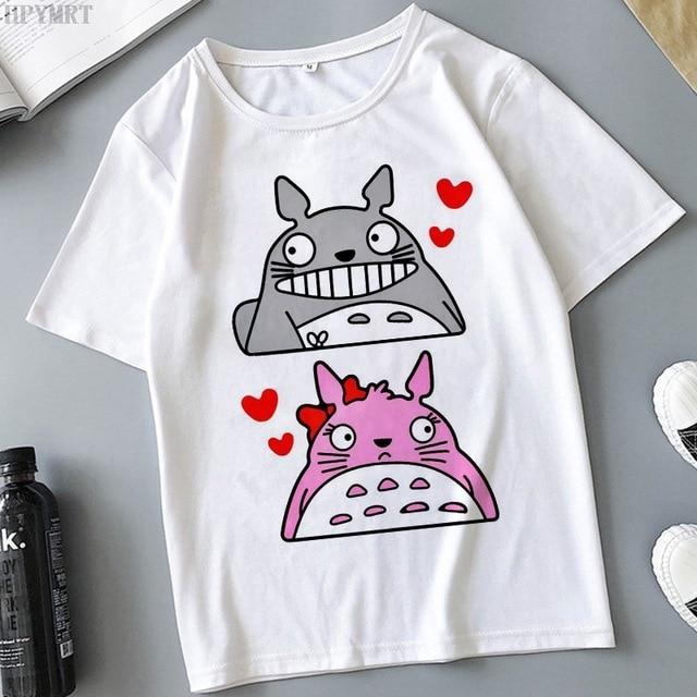 Plus Size Tops Women 'S T -Shirt Fashion Funny Totoro Print T Shirt Summer Harajuku Streetwear O -Neck Short Sleeve Tshirt Clothing