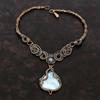 Larimar Necklace Copper Wire Wrapped Necklace Handmade Elegant Jewelry Rainbow Moonstone Gemstone Necklace Copper Wire Jewelry Gift For Her