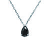 [C6812] - Silver Necklace 'Essentiel' Black Silver (rhodium-plated) - 6x9 Mm