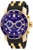 Watch Pro Diver Quartz 48mm Case Gold Black Stainless Steel Polyurethane Strap Blue Dial 6983 [Invicta] Men's [Item]