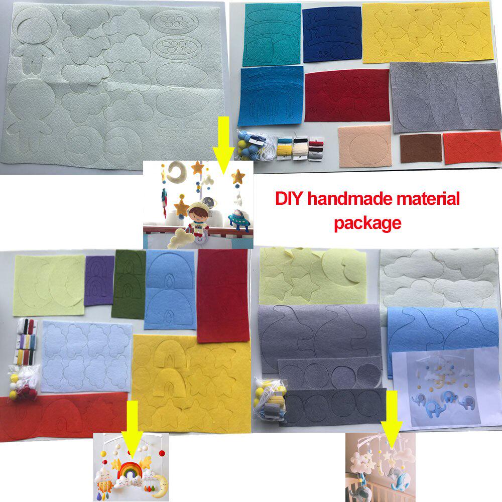 Baby Toys 0-12 Months DIY Rattles Baby Mobile For Crib Cartoon Bed Bell Material Package Pregnant Handmade Rattle Toys For Kids