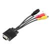 Universal VGA To Video TV Out S-Video AV and 3 RCA Female Converter Cable Adapter