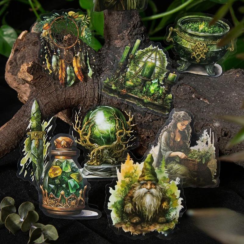 40 Sheets/pack Magic Witch Themed Stickers Creative Collage Decoration Scrapbook Photo Frame Gift Material Stickers