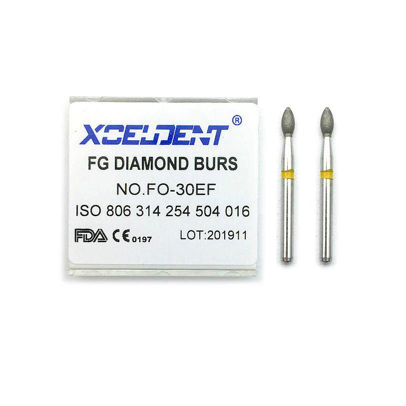 10pcs/Set Dental Diamond Burs Dia-burs for High Speed Handpiece Dentist Teeth Polishing Tool FO-30EF