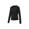 Running Series Solid Color Round Neck Slim-Fit Long Sleeve T-Shirt Women Tops Black ATLT082-1