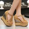 Ethnic-inspired 14CM Extreme High Wedge Sandals - 2025 Trendy Summer Women's Platform Shoes with Tassel Details Club Events