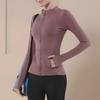 Women's Slim Fit Zipper Yoga Jacket - Long Sleeve, Stand Collar