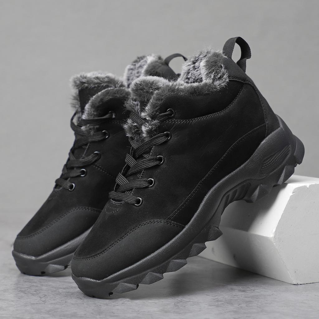 Men Snow Boots Outdoor Shoes for Male Thick Sole Sneakers for Men Winter Shoes Botines Tenis Keep Warm Fluff Mens Ankle Boots