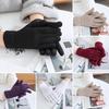 Winter Knitted Gloves Female Thickened Warm Gloves Breathable Cycling Gloves with Windproof Elastic Cuffs for Running Errands Driving