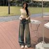 2024 High-Waist Slim Retro Wide-Leg Women's Jeans for Autumn/Winter