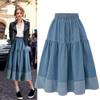 Tooxika New Oversized Women's Casual Skirt With Patchwork Denim Skirt And Cake Skirt