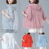 Summer Women Jacket Thin Coat Casual Long Sleeve Hooded Jacket Female Windbreaker Sunscreen Jacket Outwear Plus Size
