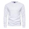 Solid Color Cotton T Shirt Men Casual O-neck Long Sleeved Mens Tshirts Spring Autumn High Quality Basic T-shirt Male