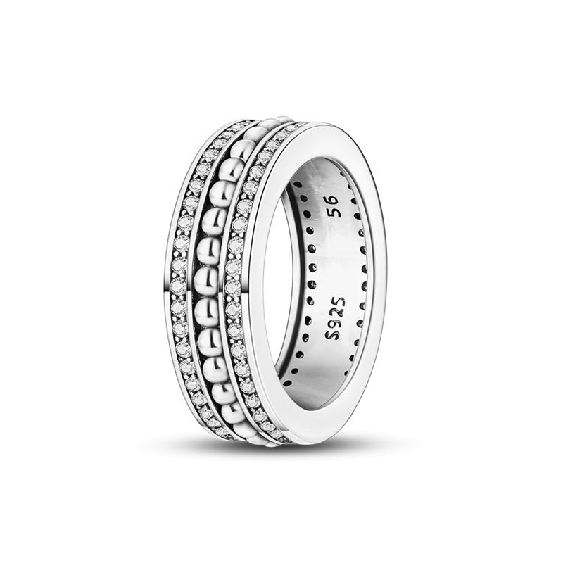 Hot Sale 925 Sterling Silver Stackable Infinite Heart Daisy Flower Ring For Women Original 925 Silver Rings Brand Jewelry Gift