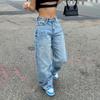 Fashion Casual Jeans Women's Comfortable Straight Spice High Waisted Trousers
