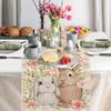 Easter Rabbit Rectangle Table Cloth Washable Rectangle Tablecloth Dinner Tabletop Decor Cute Bunny Table Cloth for Dining Table