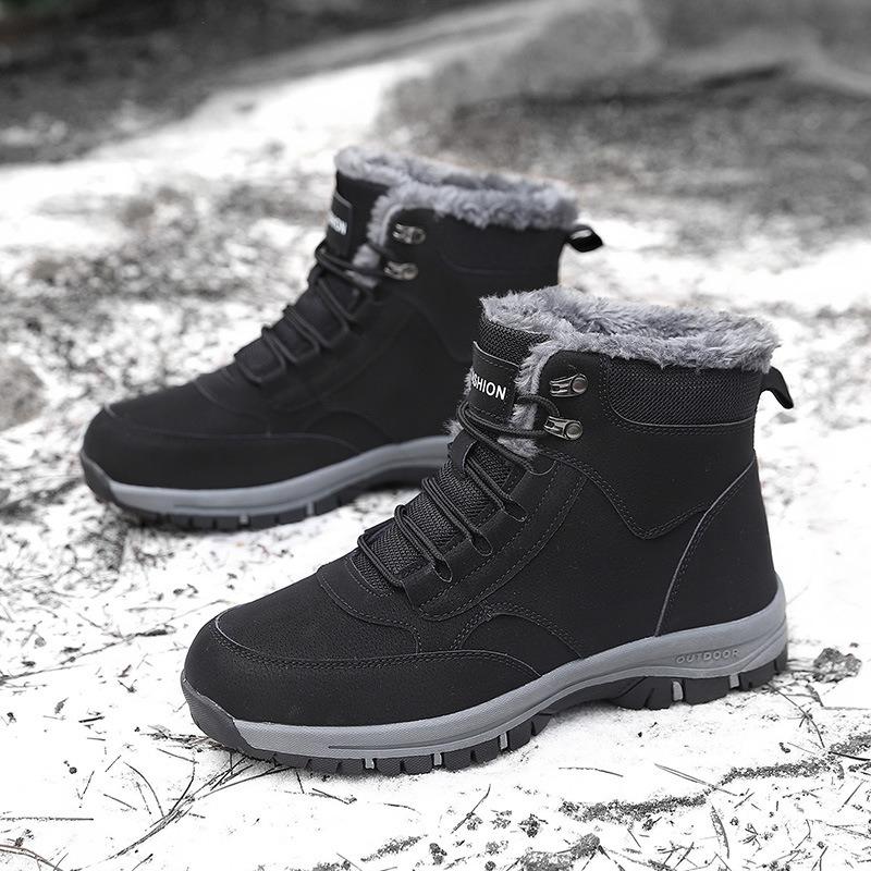 Couple Snow Boots 2025Winter New High Top Cotton Shoes Non-slip Platform Boot Super Warm Plush Couple Boots Outdoor Hiking Botas