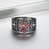 Drop Shipping US Size 7 - 14 Stainless Steel Red Armor Shield Knight Templar Crusade Cross Ring Medieval Signet Retro Vintage