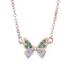 New Colored Zircon Butterfly Necklace for Women's Light Luxury New Style High-end Jewelry Clavicle Chain