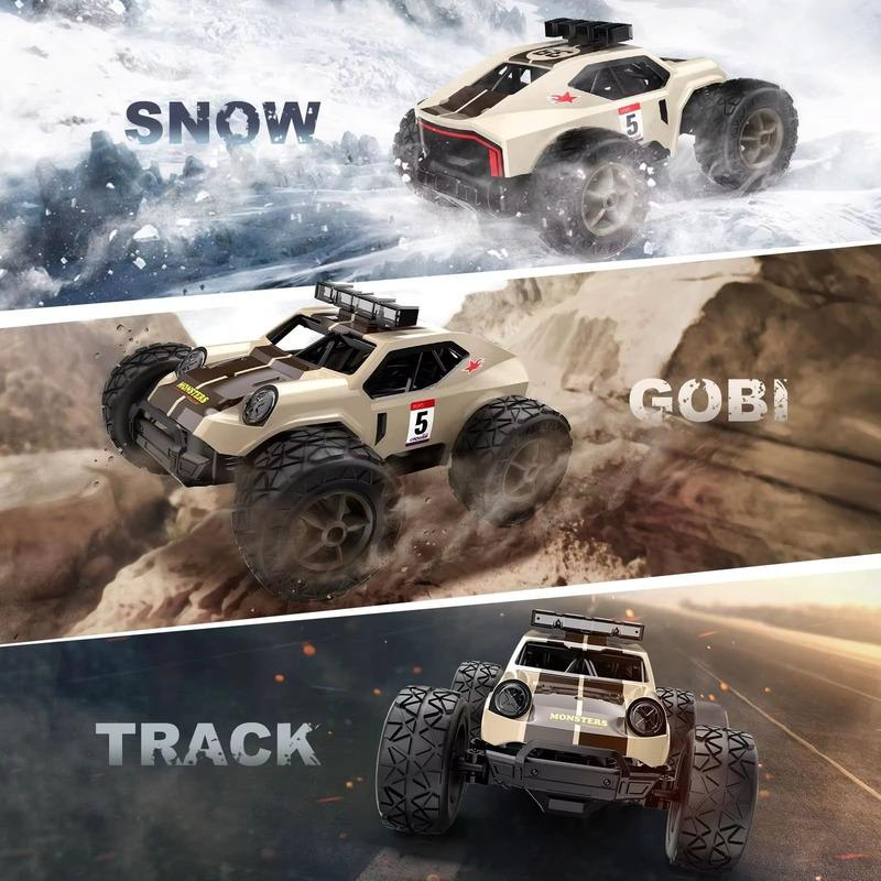 New High Speed RC Car Drift Truck LED Light 2WD 25KM/H High Speed Off-Road Racing Single Battery Long Life Suitable for Kids Toys Gifts