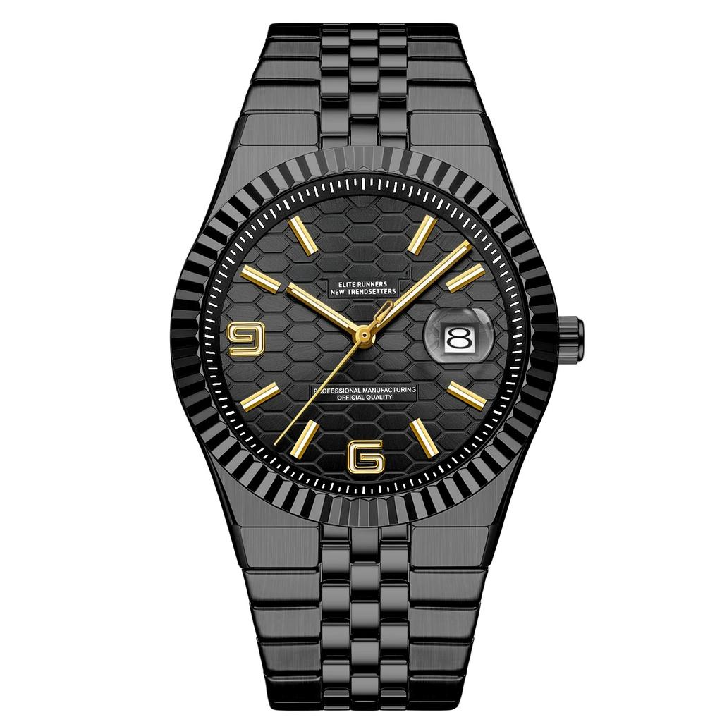 Men Watches Gorgeous Classic Clock Stainless Steel Diving Series Waterdrop Calendar Quartz Watch