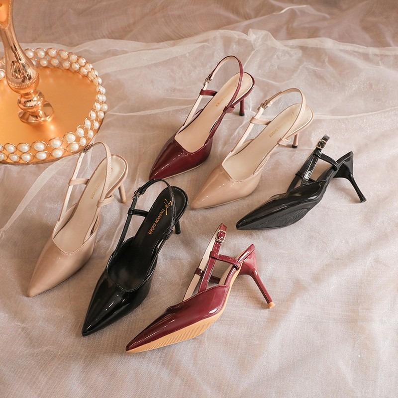 New Brand Plus Size 34-42 Women Heeled Sandals Retro Rome High Heels Shoes Women High Heel INS Leather Buckle Pumps Mules