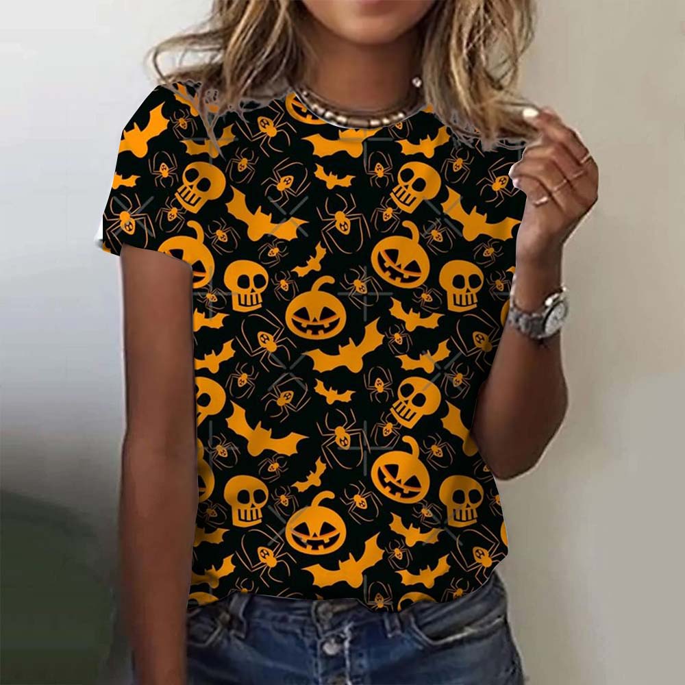 Женская футболка с милой тыквенной головой и 3D-принтом, футболка большого размера, летняя новая модная женская одежда Y2k, женские топы, футболки