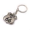 [ALOHAMONI] Metal Route 66 Vintage American Keychain Key Ring ROUTE66 Old American Highway Road